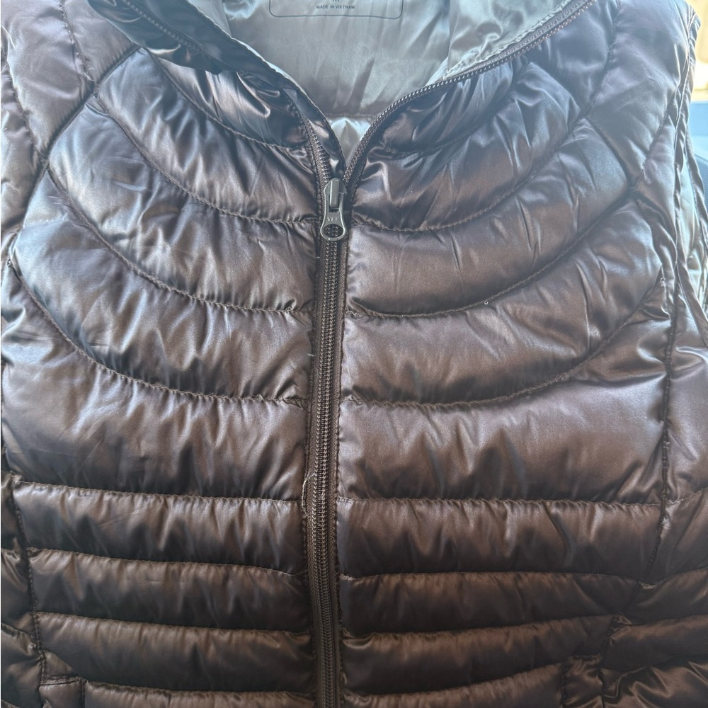 Bernardo Brown Quilted Goose Down Puffer Vest - Picture 2 of 6